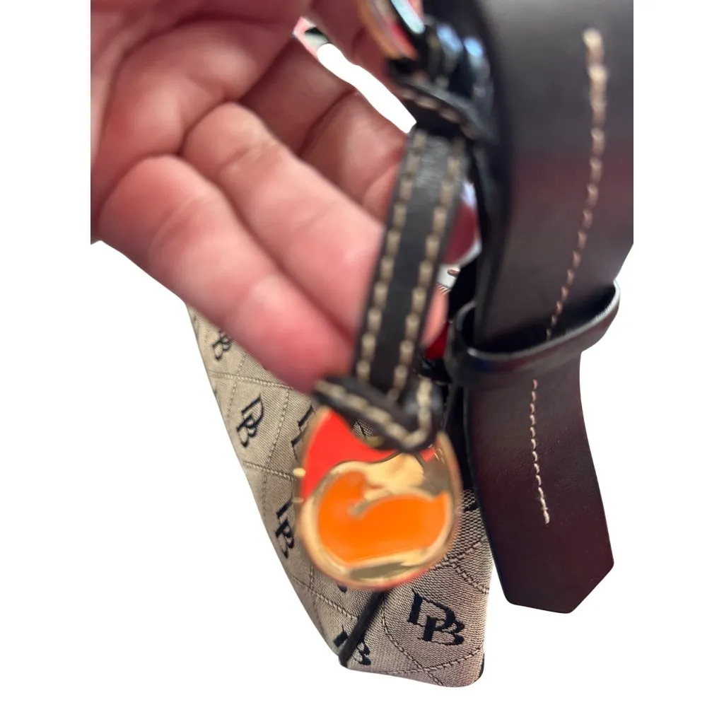 Dooney Bourke Womens Brown Leather Canvas Satchel Handbag SKU 8929 - Image 10