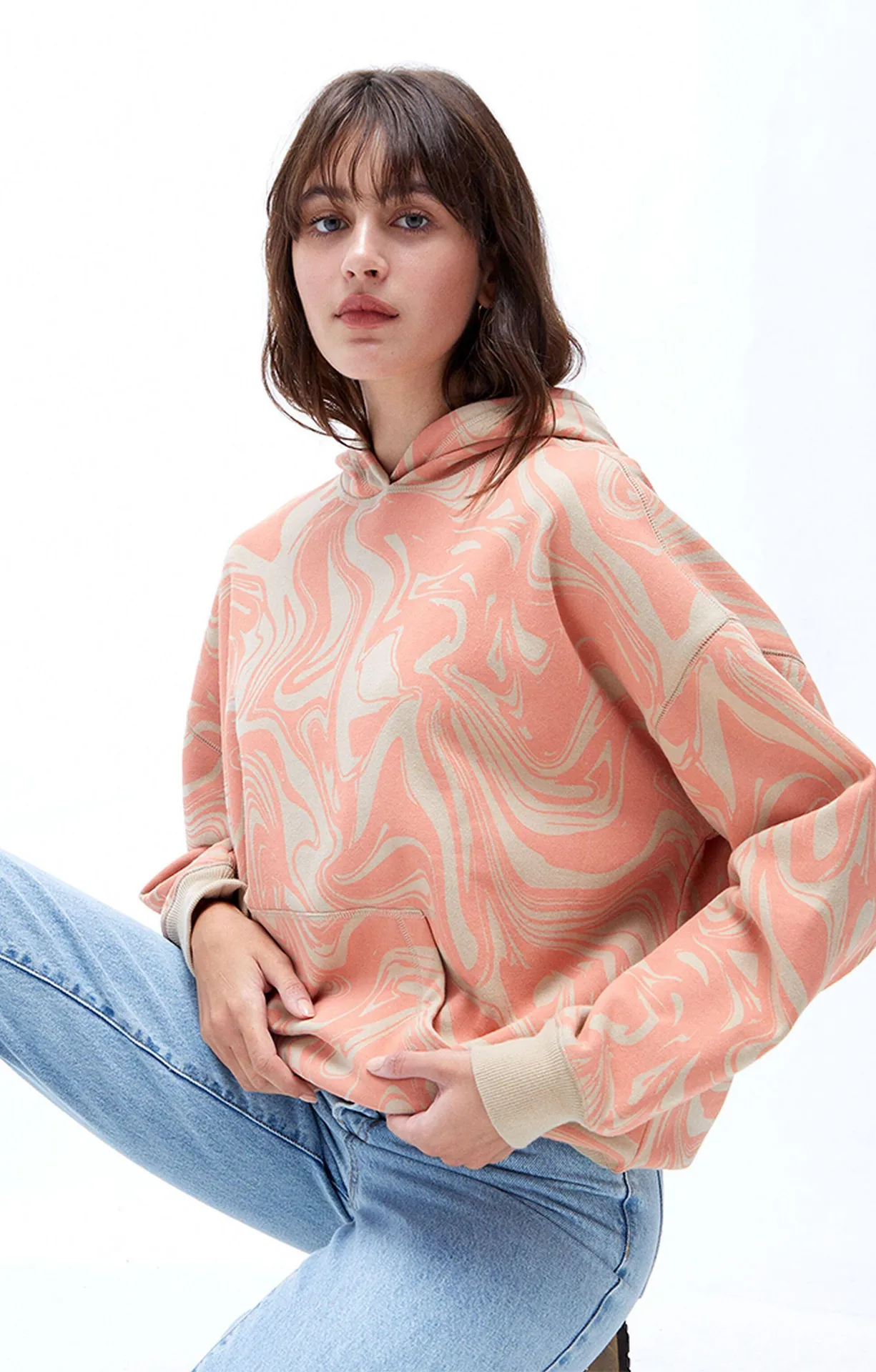 Marble Print Hoodie - Image 2