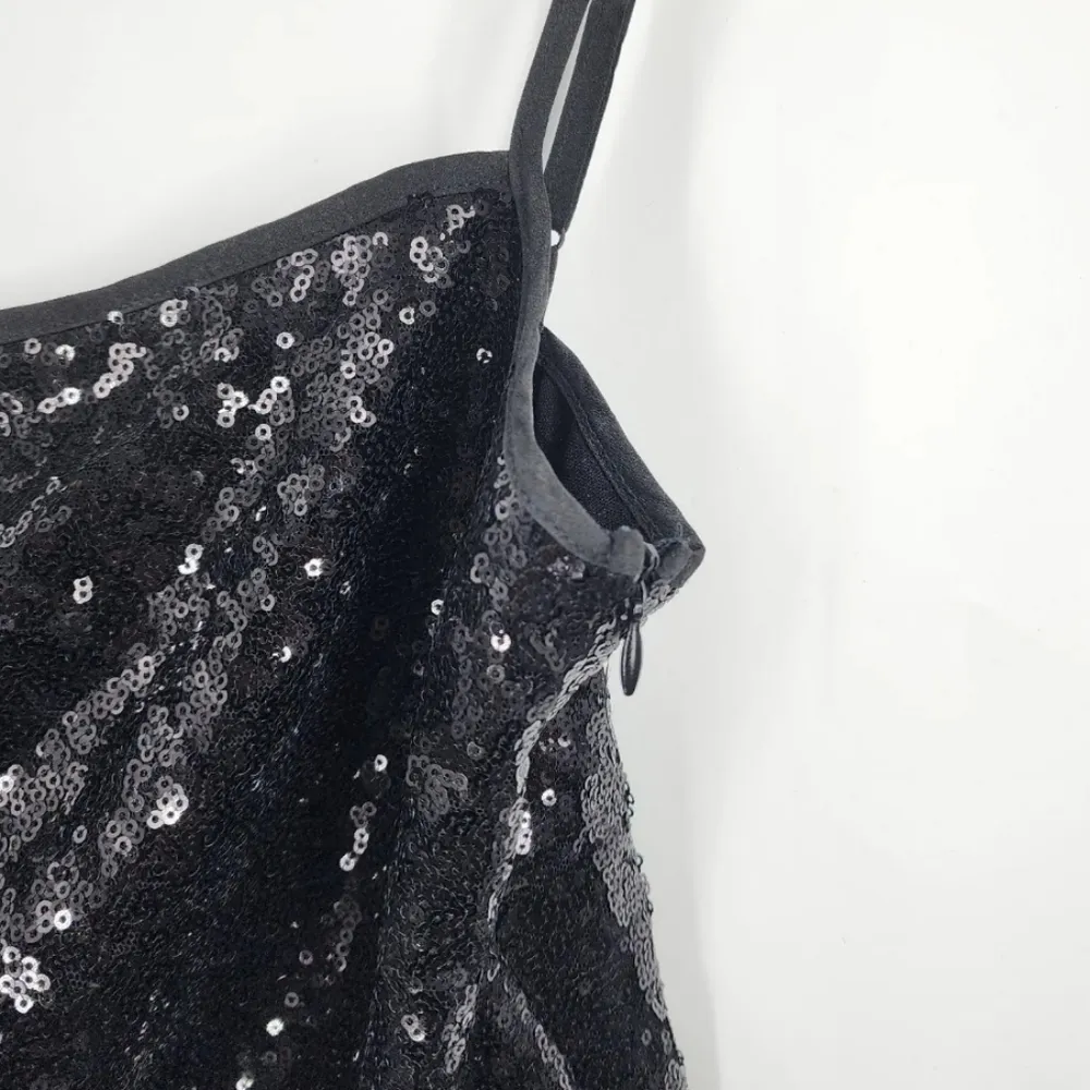 Wayf Emma Rose Top Women's Small Black Sequin Crop Sleeveless Blouse - Image 7