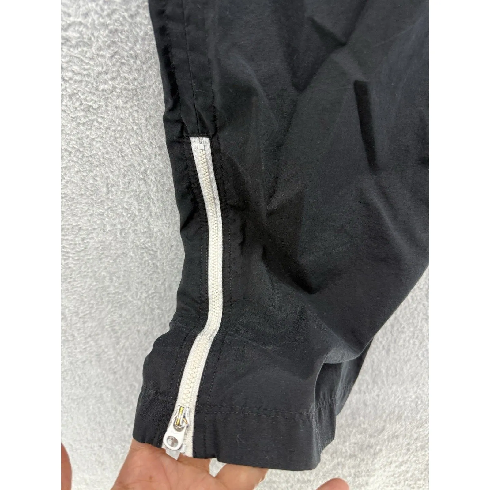 Nike Women' Pants Active Solid Black Track Pants Medium Zip Ankle Pockets Warmup - Image 4