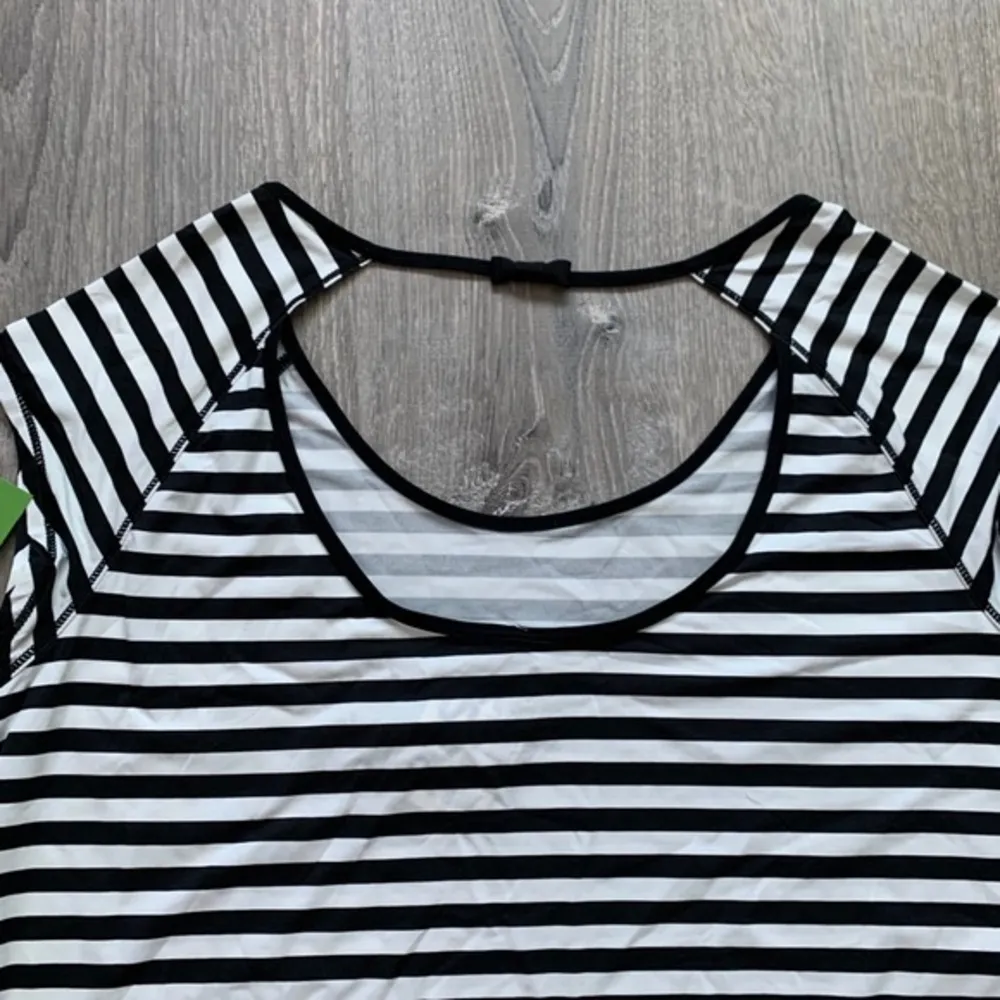 NWT Kate Spade Women's Black Stripe Open Back Tee - Image 6