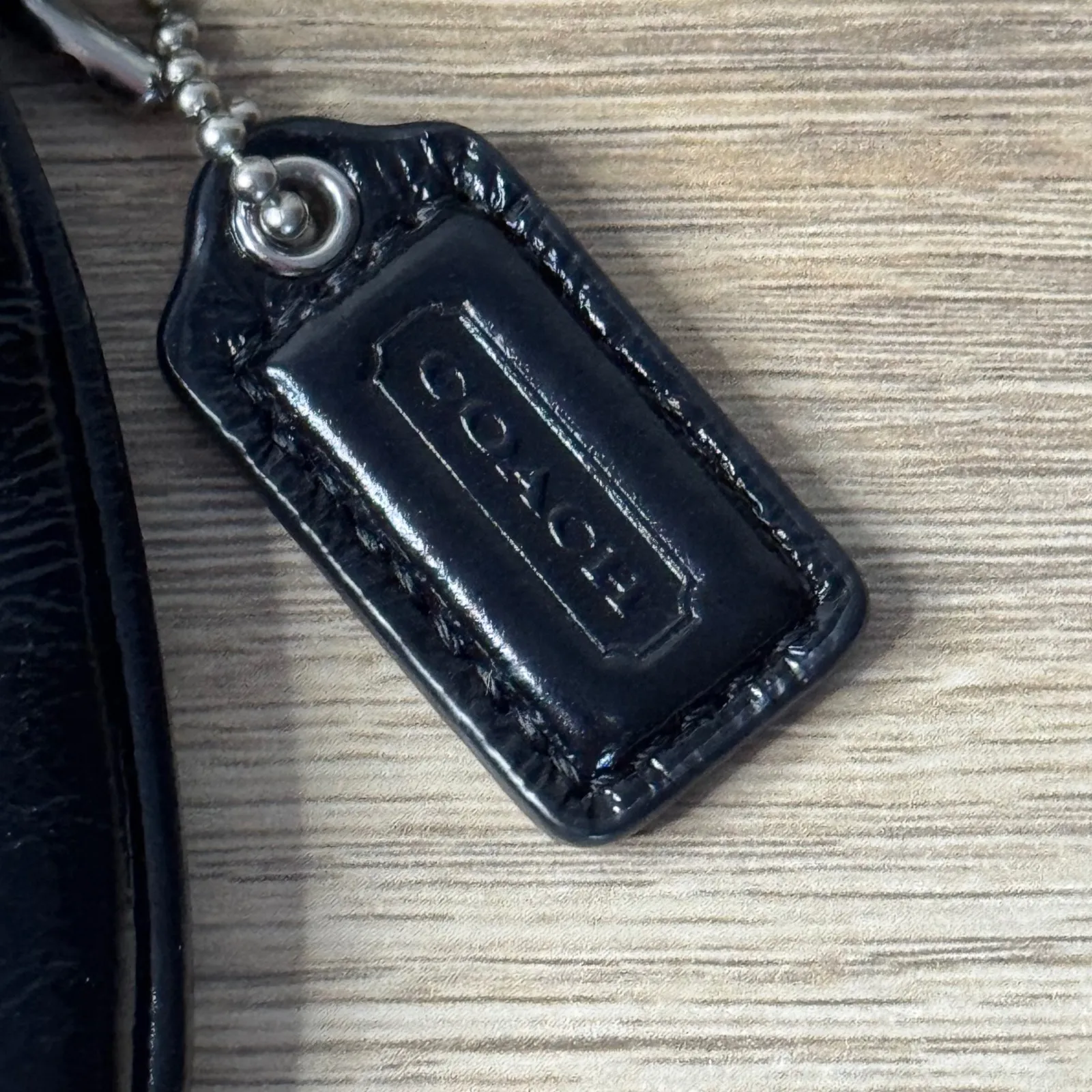 Vintage Coach Black Leather Wristlet Small Pouch Clutch Wallet Y2K Indie Moto - Image 5