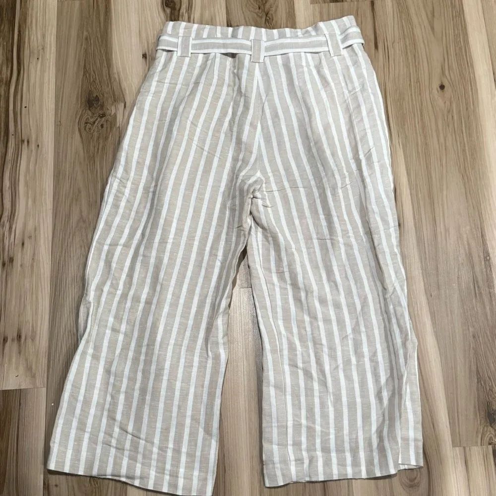 L’Agence Samira Wide Paperbag Pant In Bisque/Ivory Stripe Women’s 8 - Image 5