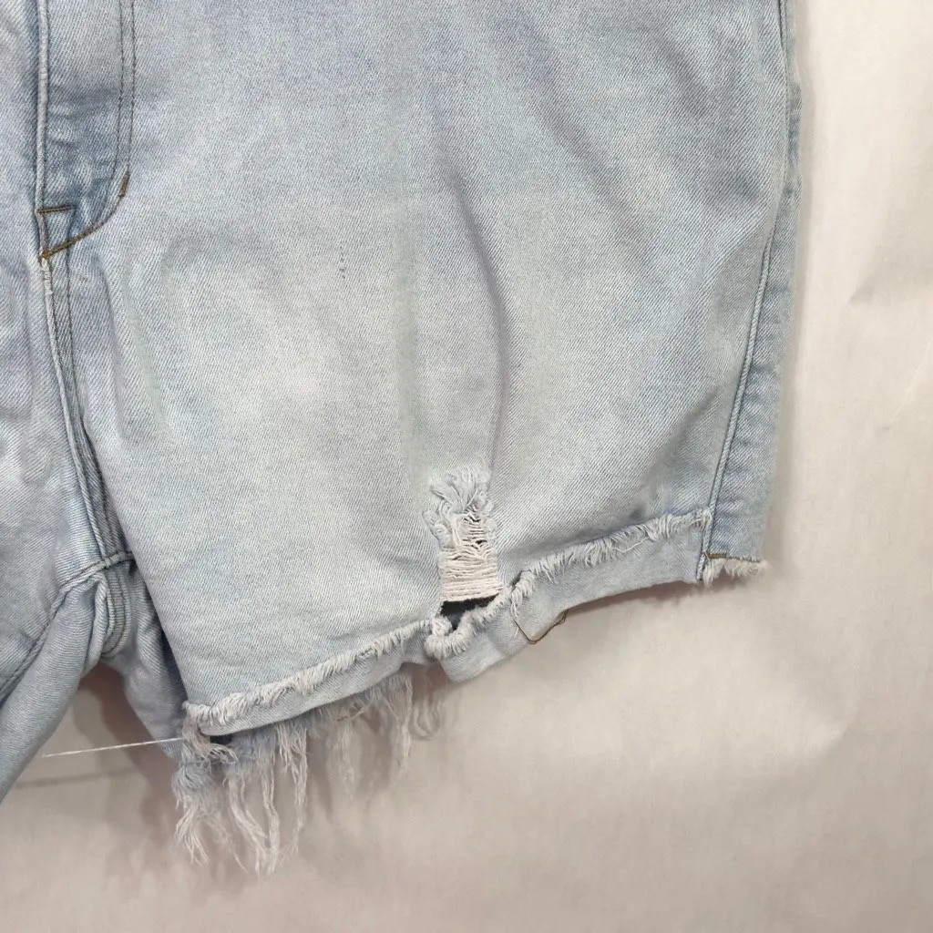 A Beautiful Soul Plus Size 24 Denim Shorts Light Blue Distressed High Rise 1199 - Image 5