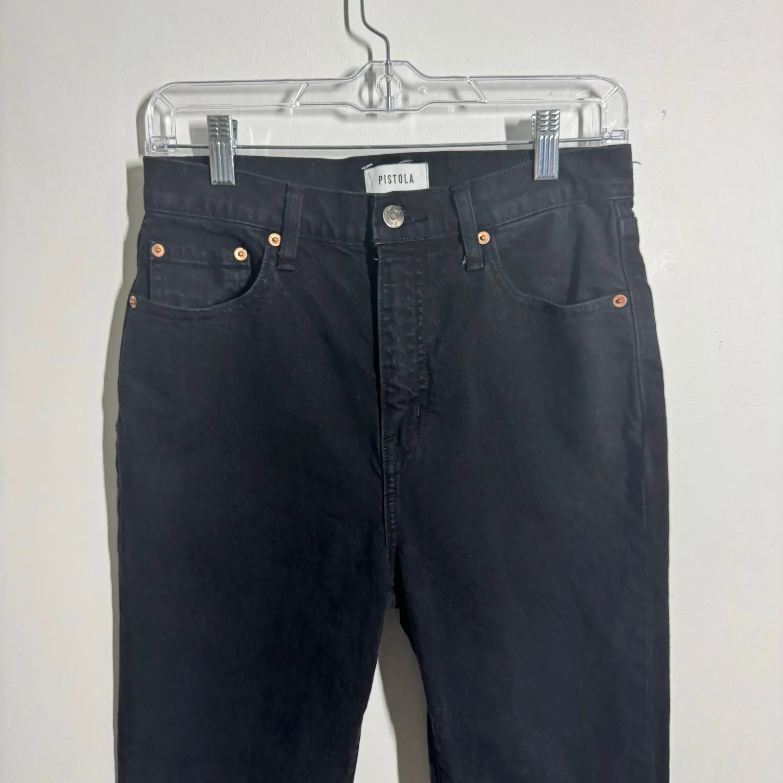 Pistola Jeans Women 27 Black Straight Leg Organic Cotton Minimal Modest Capsule - Image 3