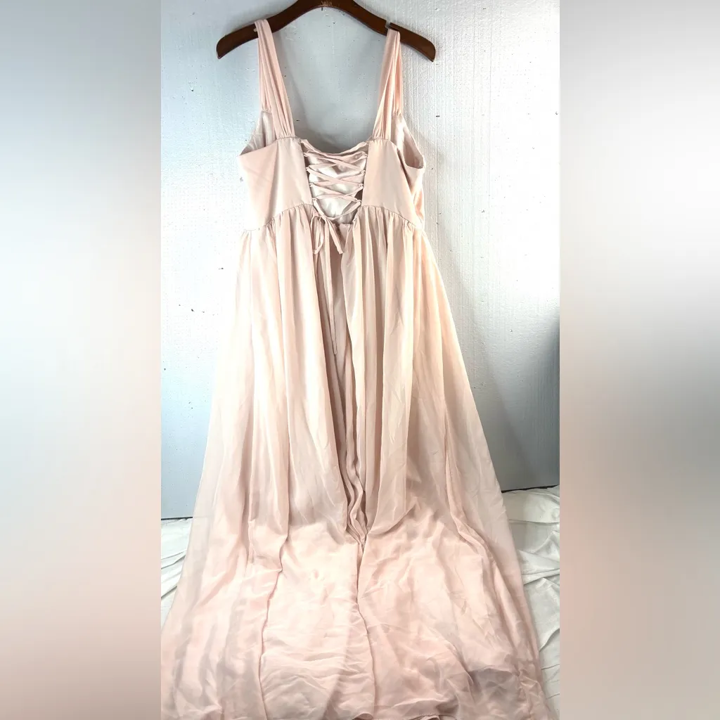 Barbie Azazie 18 Romance Pink Flowing Corset Back Maxi Dress - Image 6