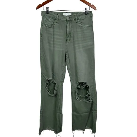 Vervet‎ Super High Rise 90s Vintage Crop Flare Jeans Green Size 27 - Image 2