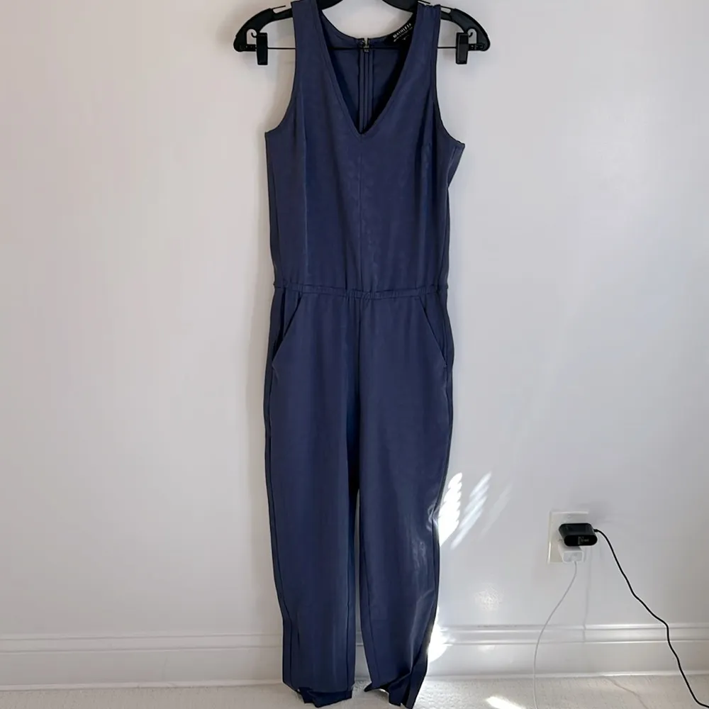 Athleta Brooklyn Textured Jumpsuit Slate Blue - Image 5