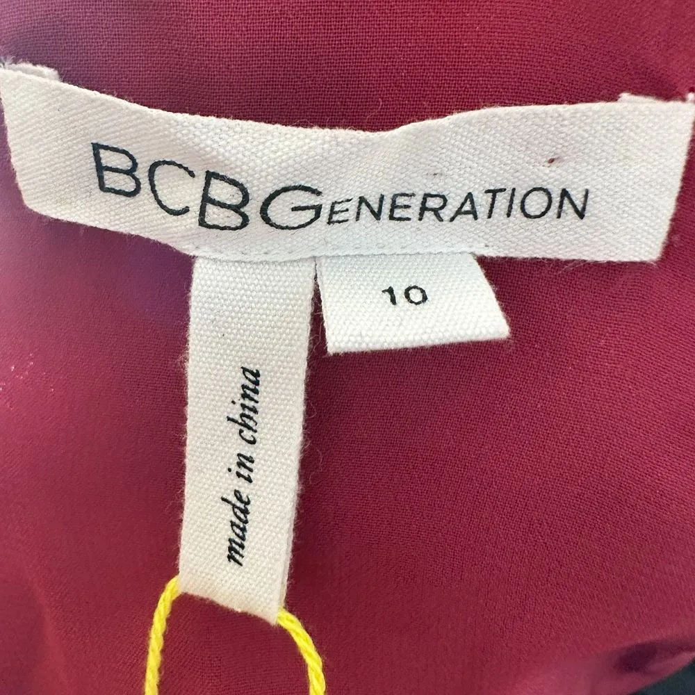 BCBGeneration One-Shoulder Dress in Red Berry Size 10 NEW with Tags - Image 6