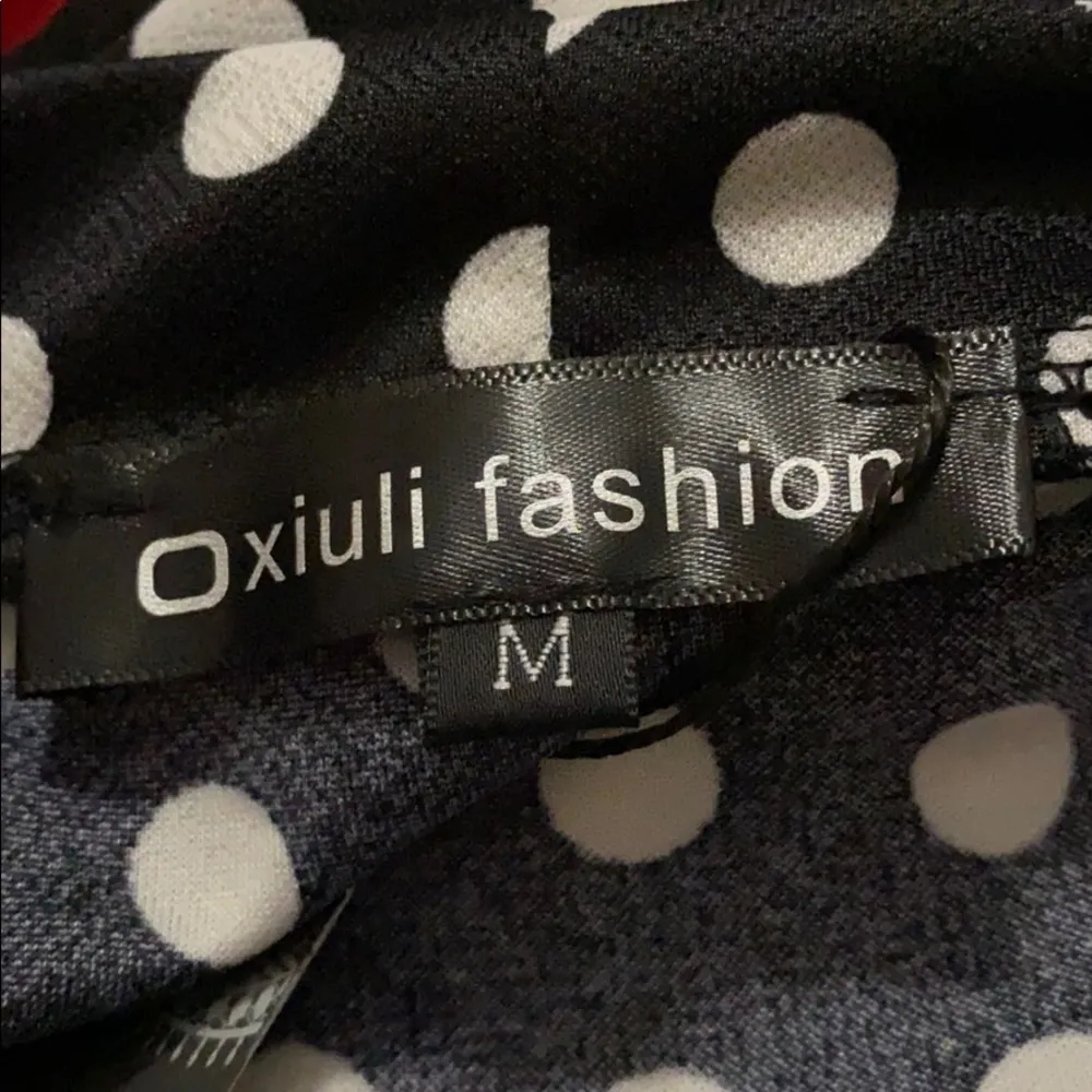 Oxiuly medium vintage red dress black white dots - Image 8