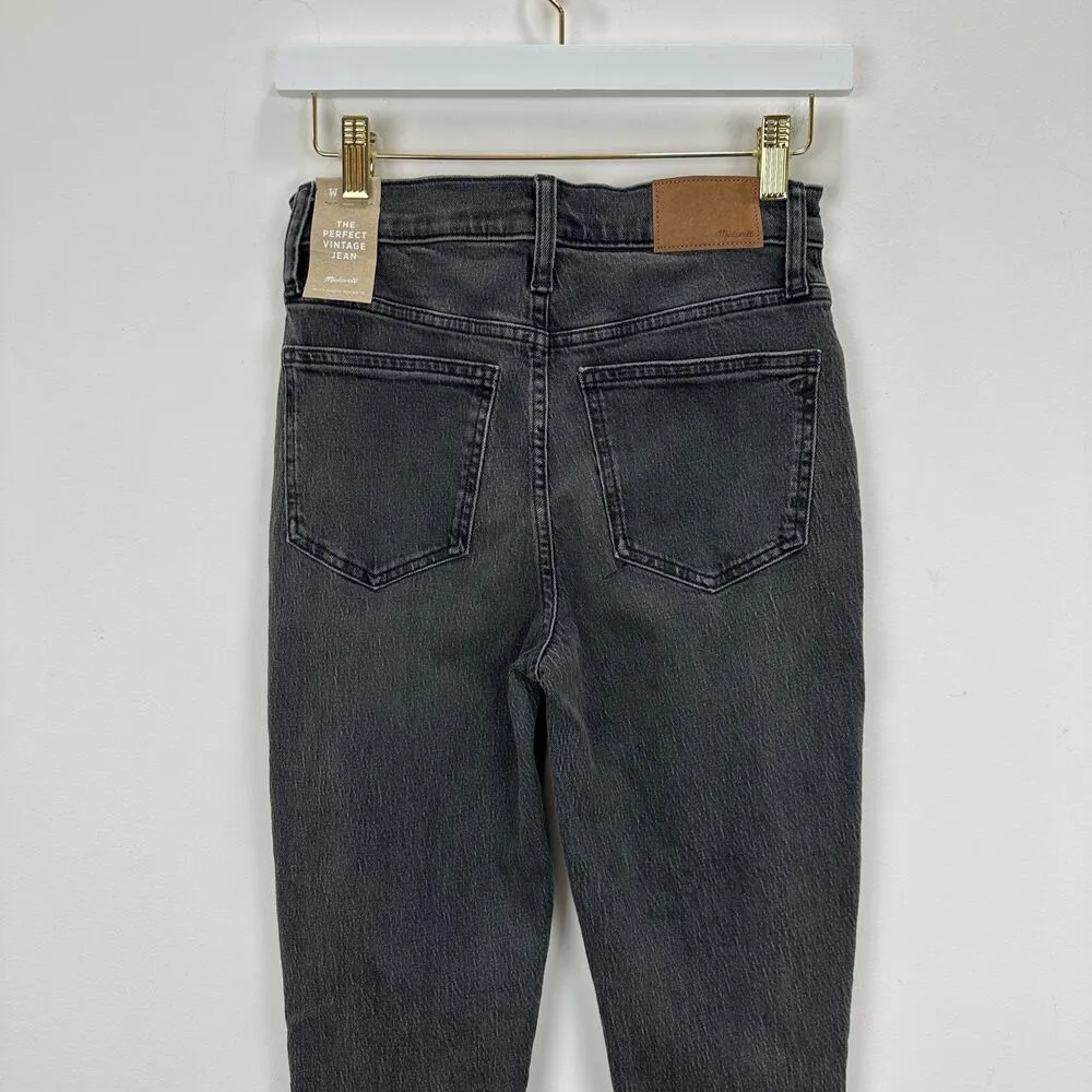 Madewell The Tall Perfect Vintage Jean Bartlett Wash Black Ripped US 24 NWT - Image 13