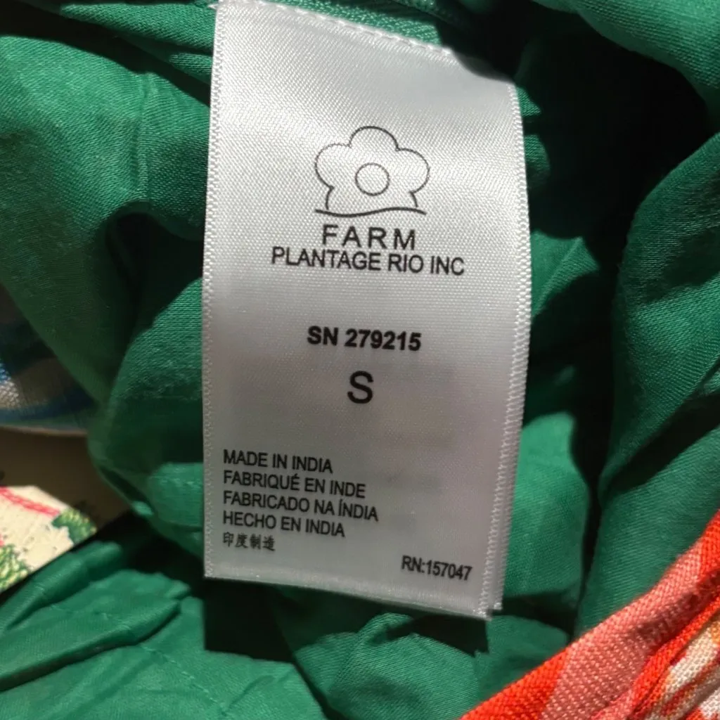 Farm Rio X Anthropologie Tie-Front Tropicart Floral Wide-Leg Pants Size S - Image 6