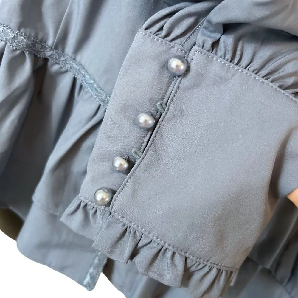 Scarlet Darkness Victorian Button Up Blouse Blue Size undefined - Image 4