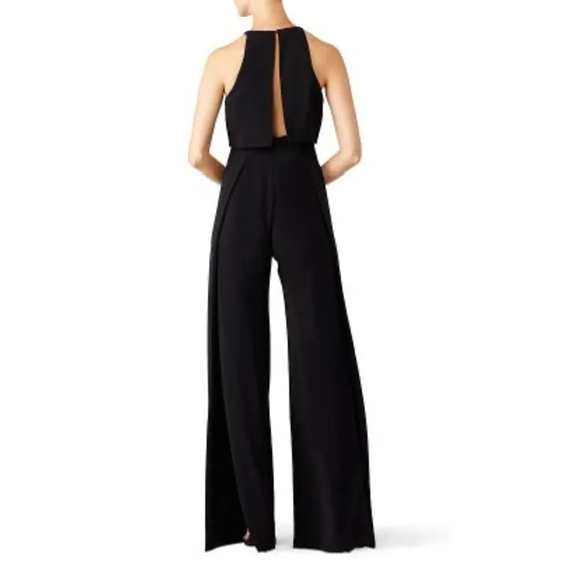 JILL STUART Black Popover Jumpsuit Sleeveless Crewneck Wide Leg Jumpsuit Size 4 - Image 2