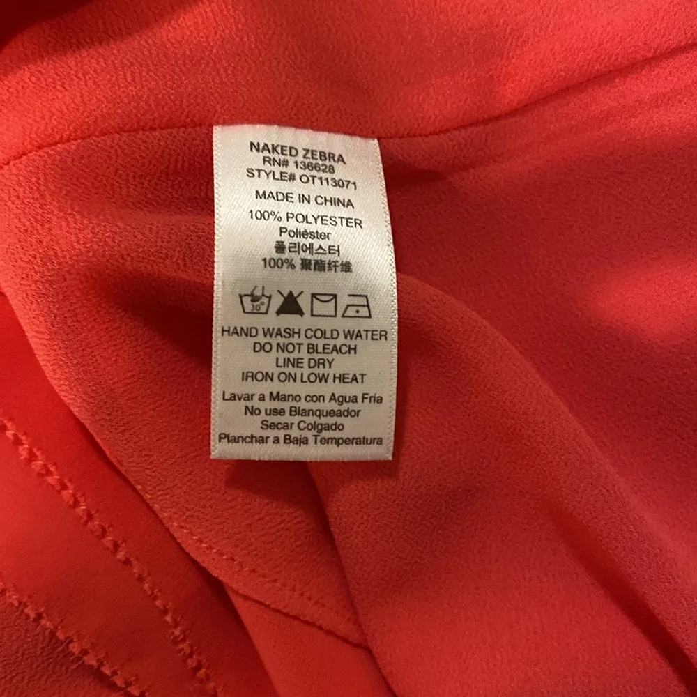 NWT Naked Zebra Melon Picot Edge Top Sz L - Image 6