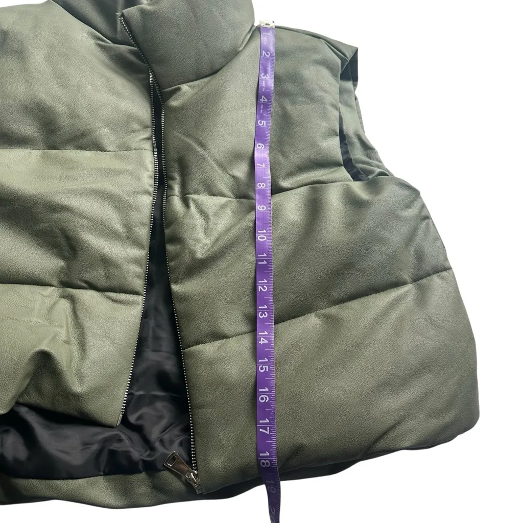 Pretty Little Thing Green Faux Leather Vest Size XL Tall NWT - Image 7