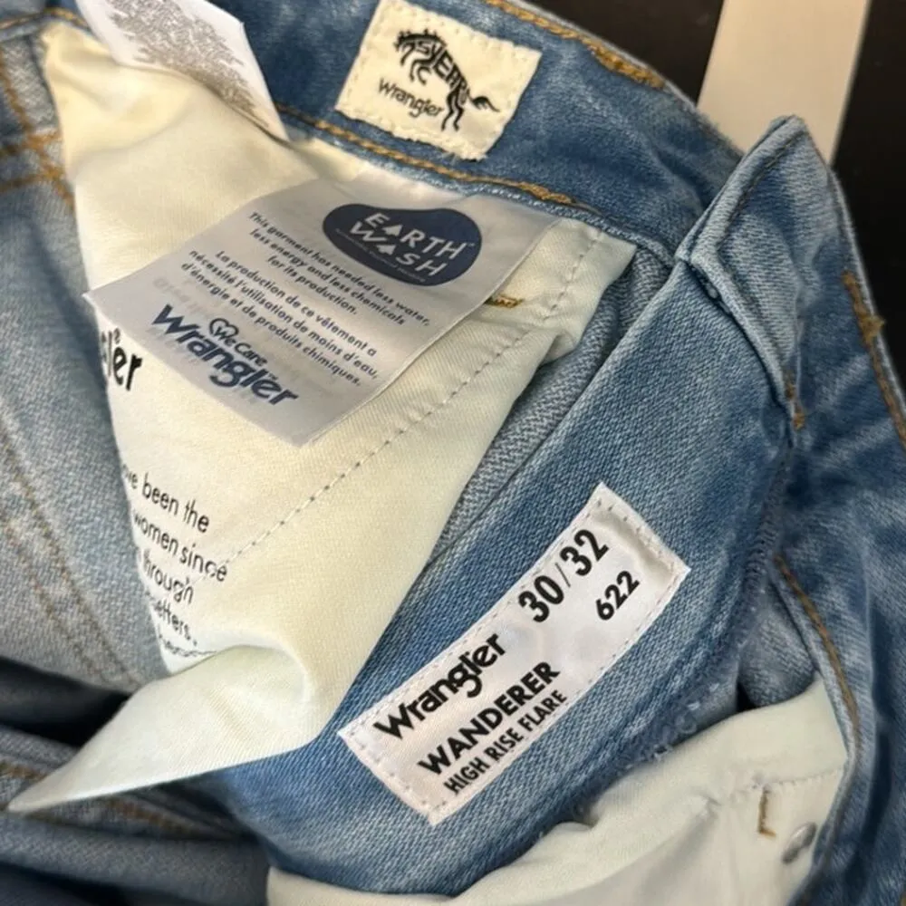 ZOE ZEBRA WRANGLER FLARES raw hem high waisted western rodeo festival size 30 - Image 9