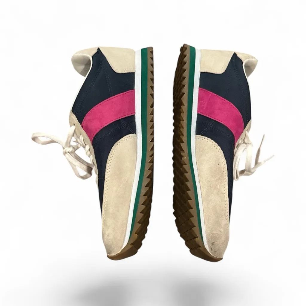 JCREW COLORBLOCK NAVY PINK CREAM SUEDE LEATHER SNEAKER TRAINERS SHOES 8.5 - Image 2
