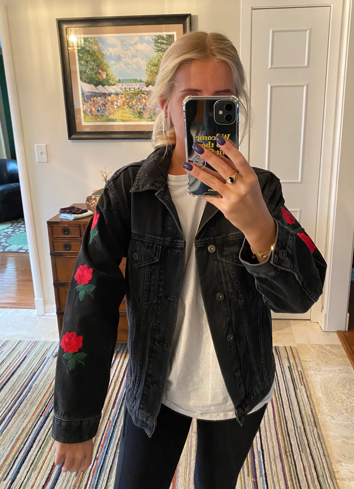 LF Roses Dark Grey Jean Jacket - Image 2