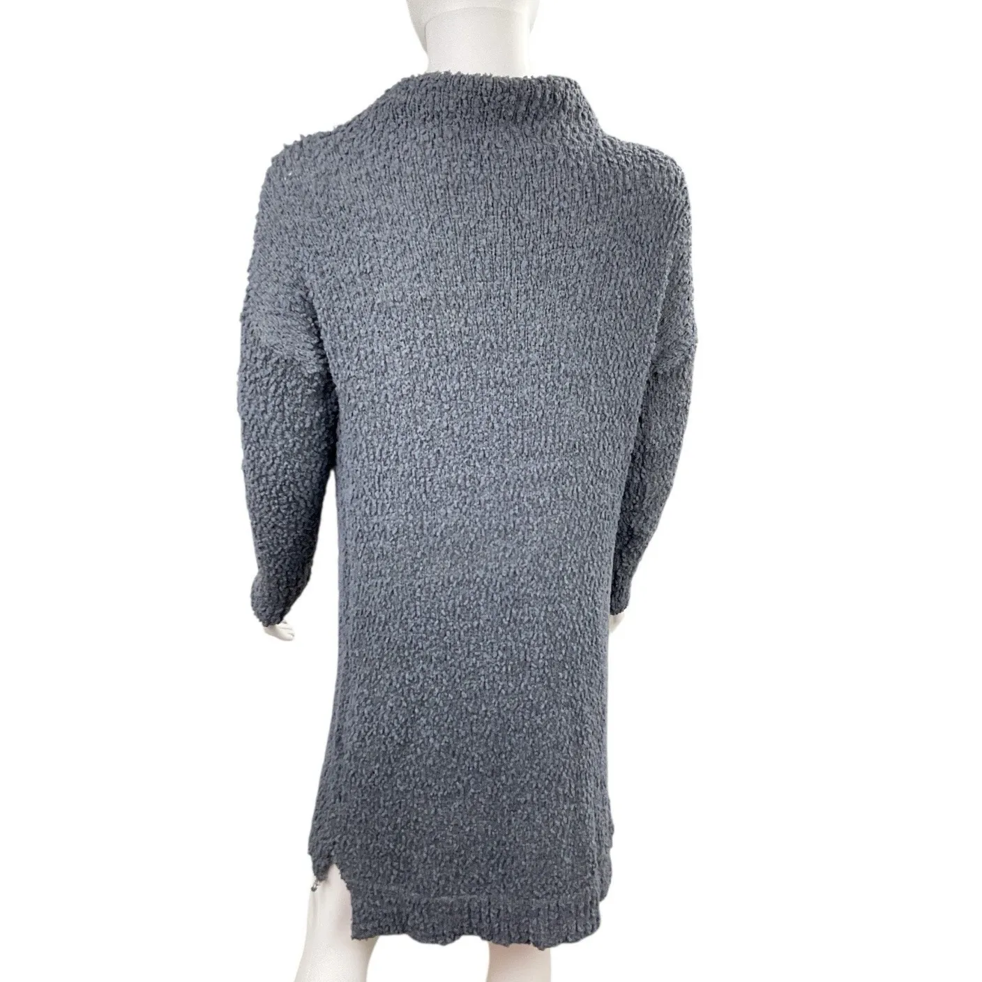 Umgee Cowl Neck Mini Tunic Sweater Dress Size S Blue Gray Long Sleeve Oversized - Image 8