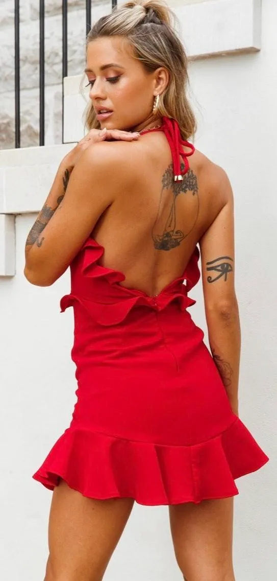 Red Ruffle Dress - Image 4