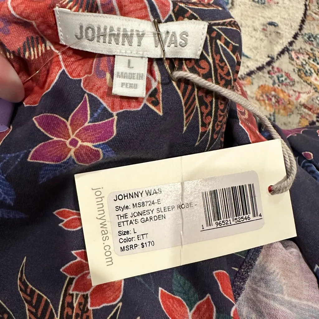 Johnny Was Jonesy Etta’s Garden Floral Boho Sleep Robe L - Image 6