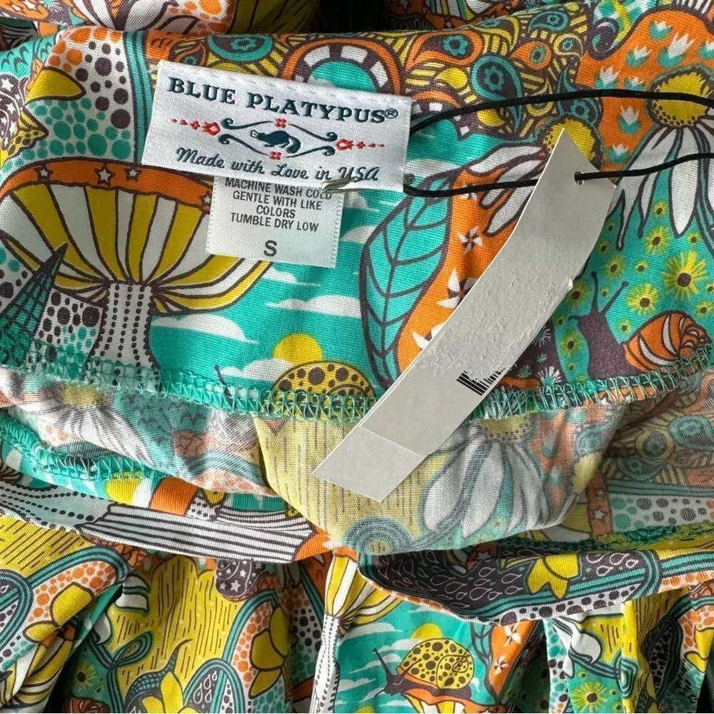 Blue Platypus mushrooms caftan dress Blue - Image 8