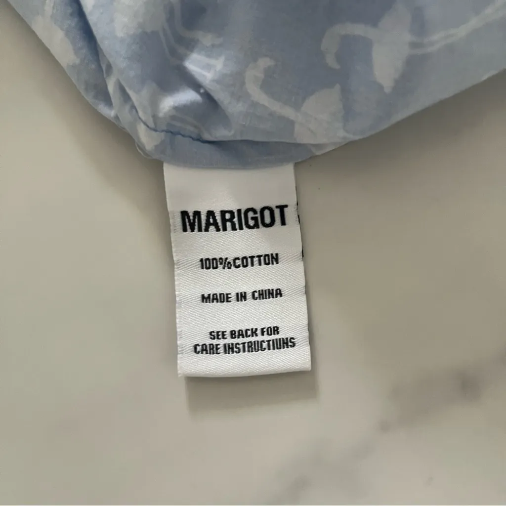 Marigot Lorient Block Print Nightshirt Ice blue Flamingo size small oversized - Image 6