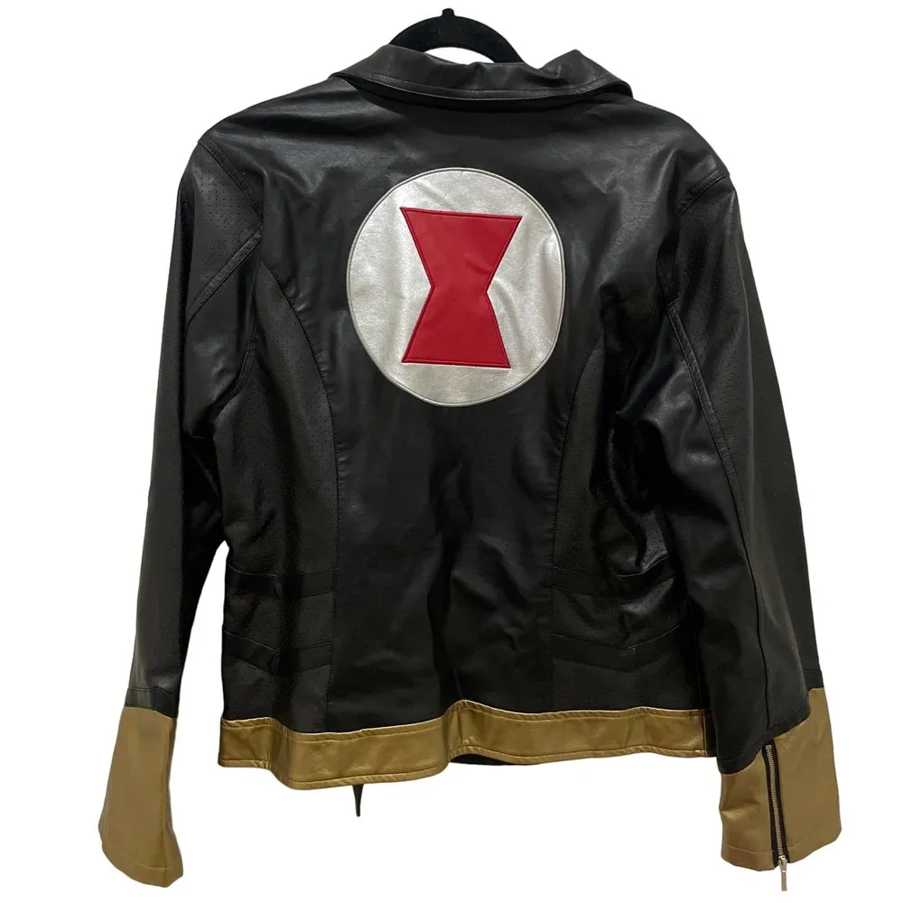 Her Universe Marvel Black Faux Leather Black Widow Jacket - Image 2