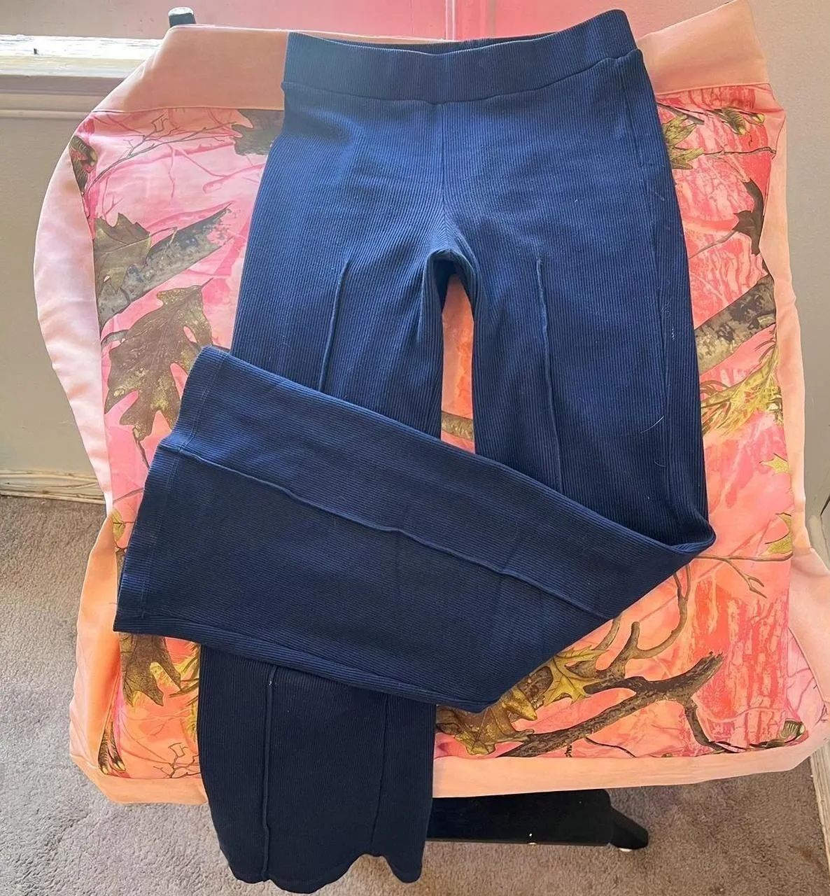 donni flare yoga pants navy ribbed high waisted Blue Size XS - Image 7