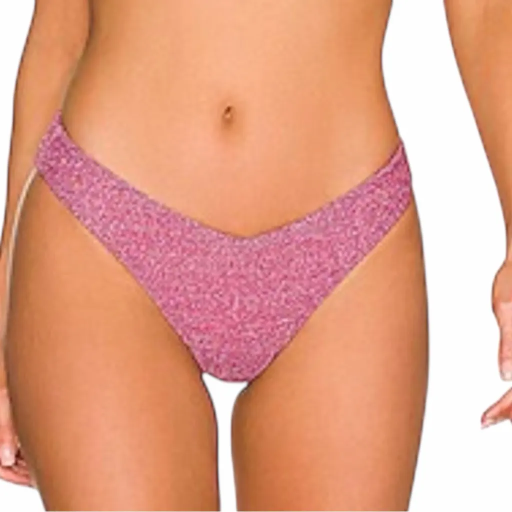 Beach Riot Beatroot Purple Shine High Cut Bikini Swim Bottoms size Small - Image 2