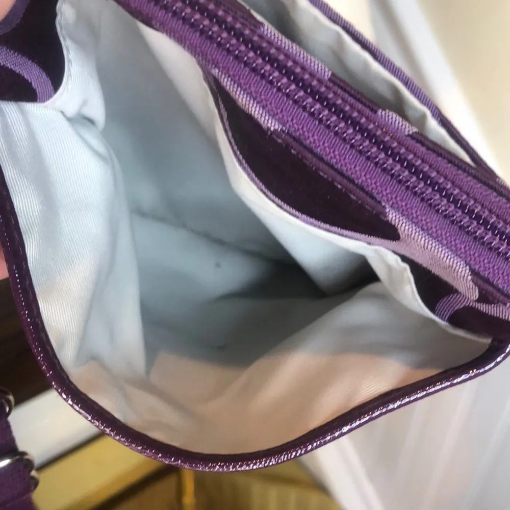 COACH Purple Jacquard Signature C Top Closure Crossbody Tote Shoulder Bag Clutch - Image 7