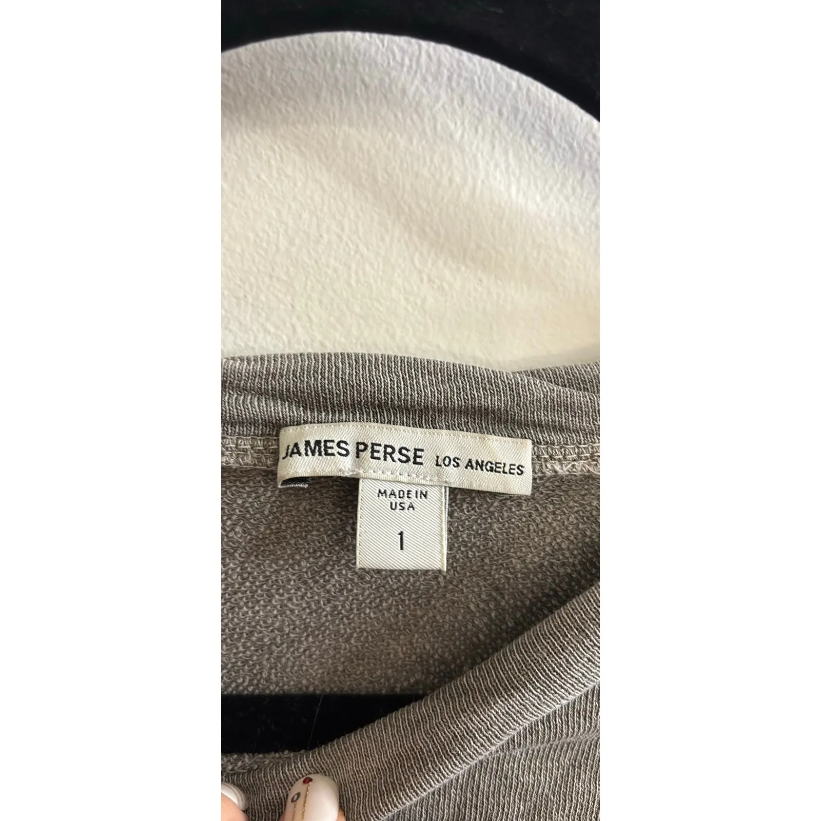 James Perse Sweatshirt Womens 1 (Small) Gray Vintage French Terry Cropped Raglan - Image 3
