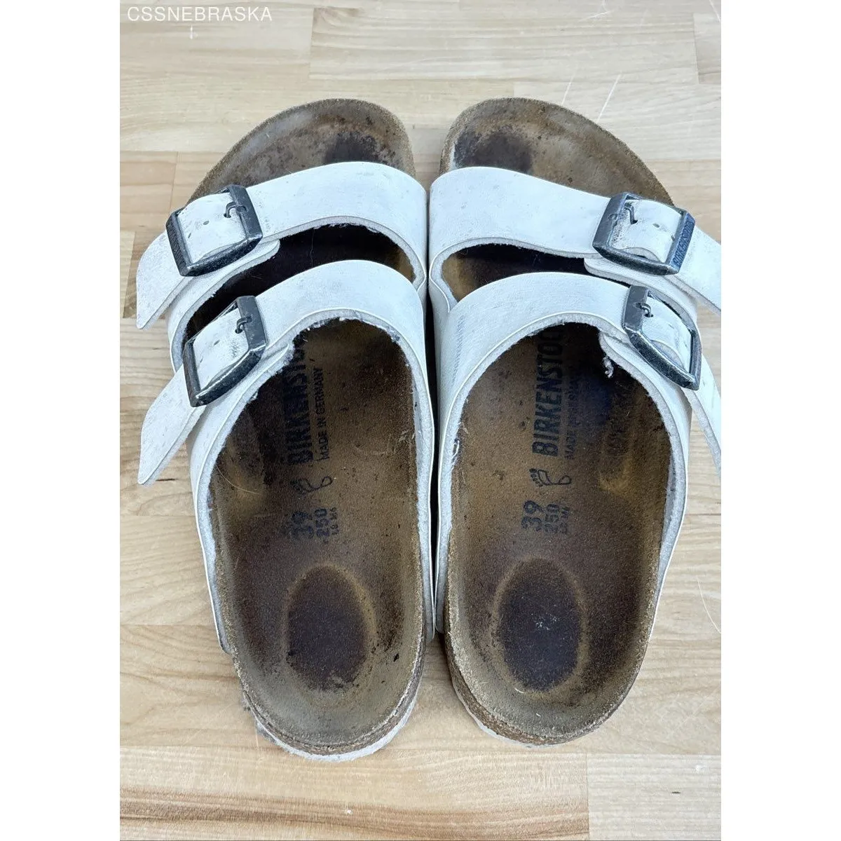 Birkenstock White Arizona Birko-Flor Hard Footbed Slide Women - Size 39 - Image 4