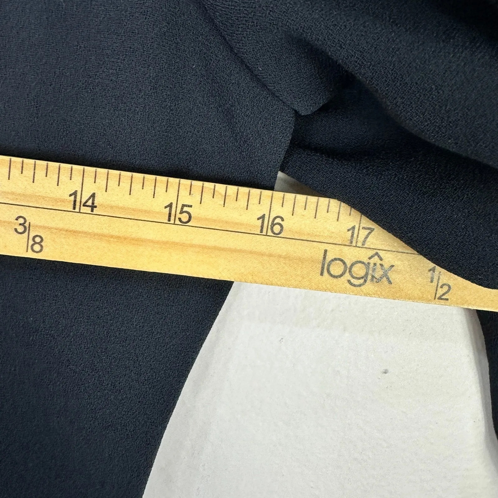 Rachel Roy Dress 2 Navy Blue Sheath Ruffle Back Midi Quiet Luxury Career Capsule - Image 7