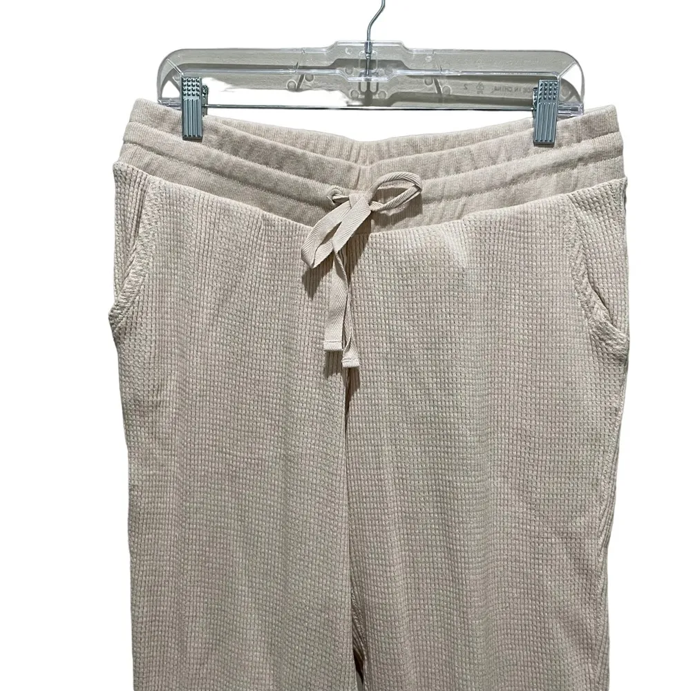 Style & Co Waffle Knit Jogger Pants Oatmeal Size Medium - Image 3