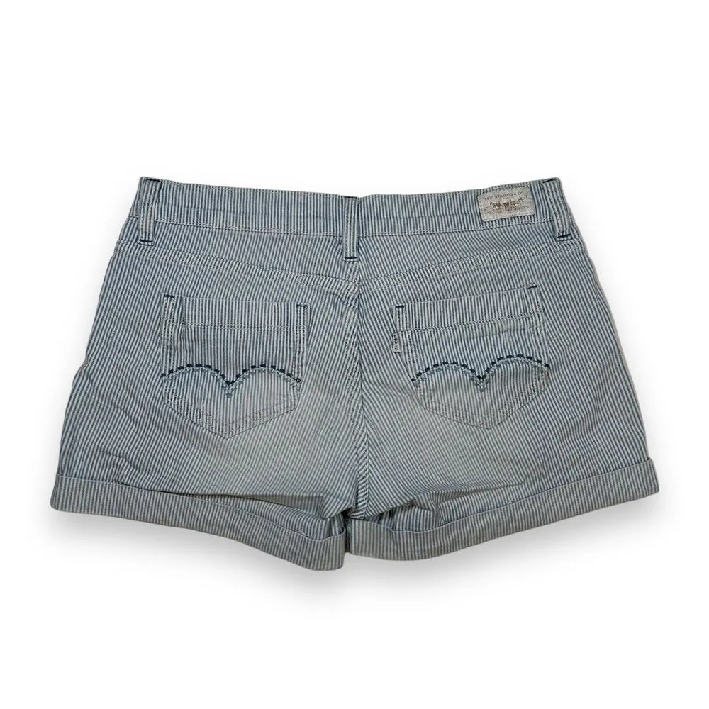 Y2K Levi‎ Jeans Denim Mid Rise Shorts Womens 3 Blue - Image 2