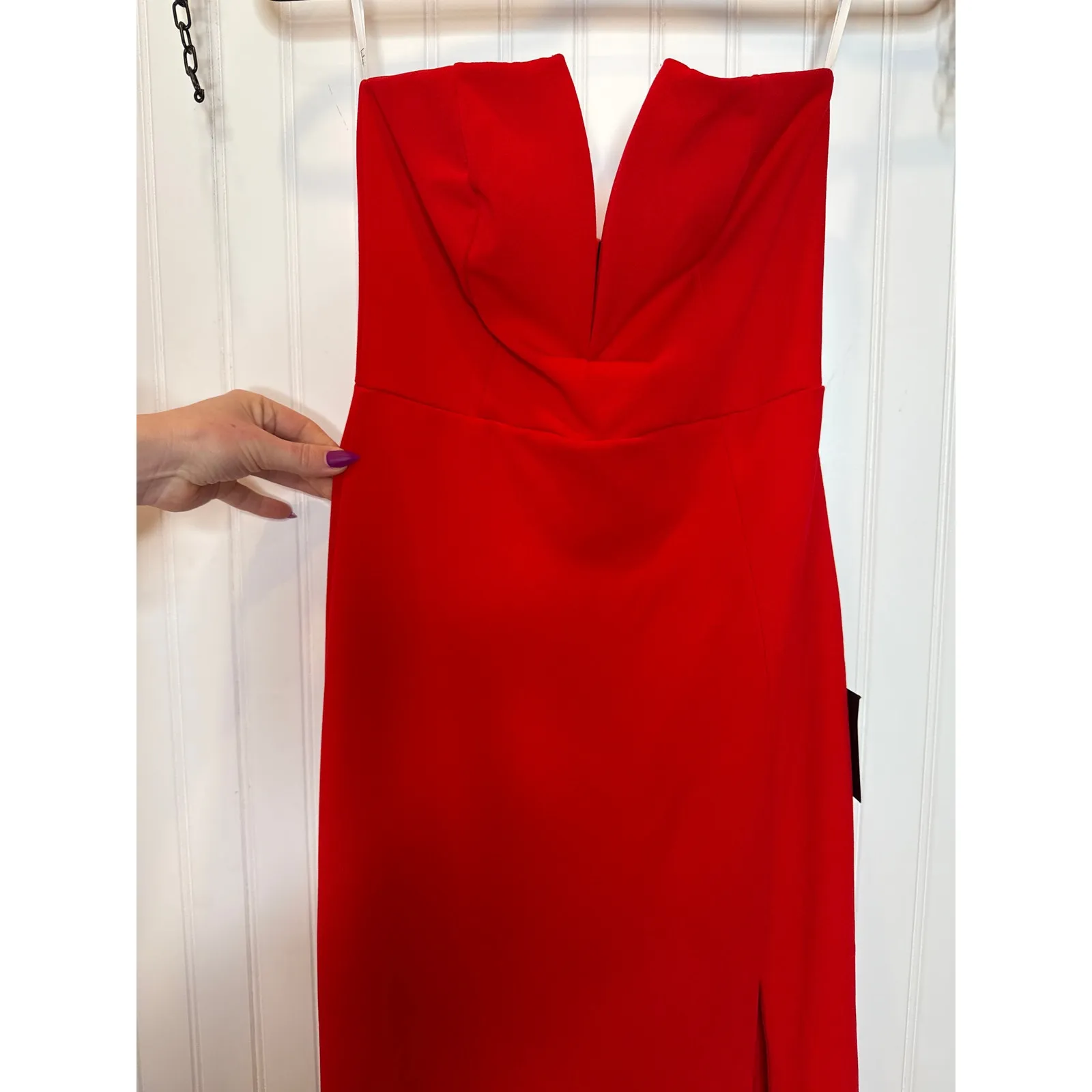 NWT Lulus Dedicated to Glamour Red Strapless Maxi Dress Gala Banquet Size S - Image 7