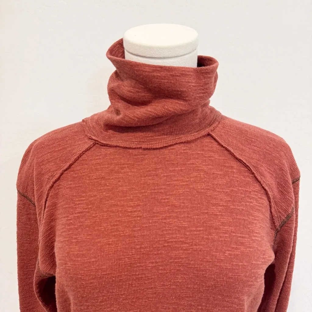 We The‎ Free Turtleneck Top Flyaway Split Back Free People Boho Red Size Small - Image 4