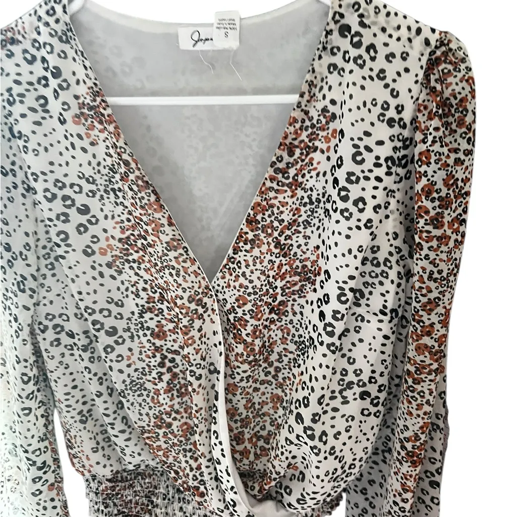 Japan Chic Leopard Print Wrap Blouse - Image 4