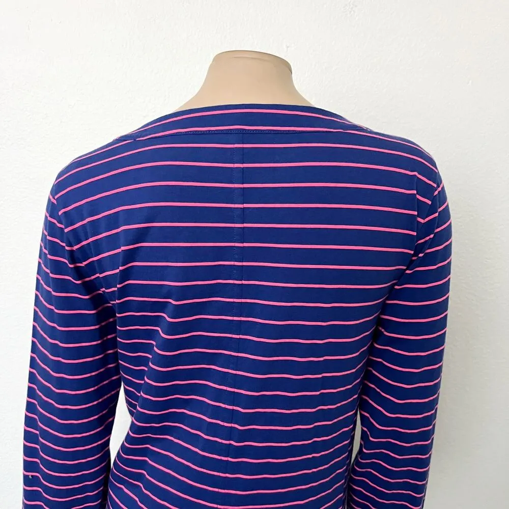 [Lilly Pulitzer] Blue Pink Merritt Palm Striped Embellished Mini Dress Size XL - Image 5