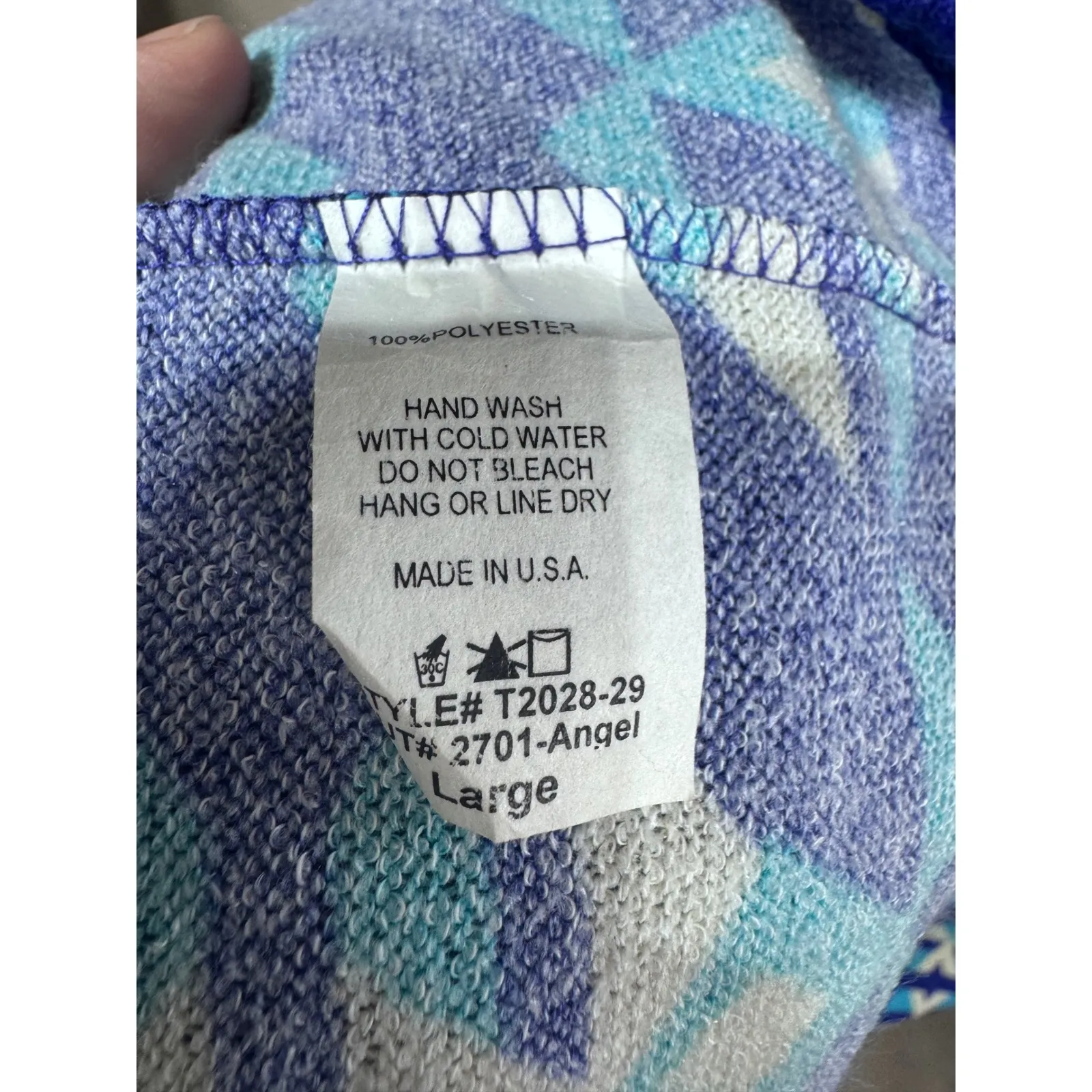 Fantastic Fawn Aztec Geometric Open Front Kimono Cardigan Blue Boho Womens Large - Image 9