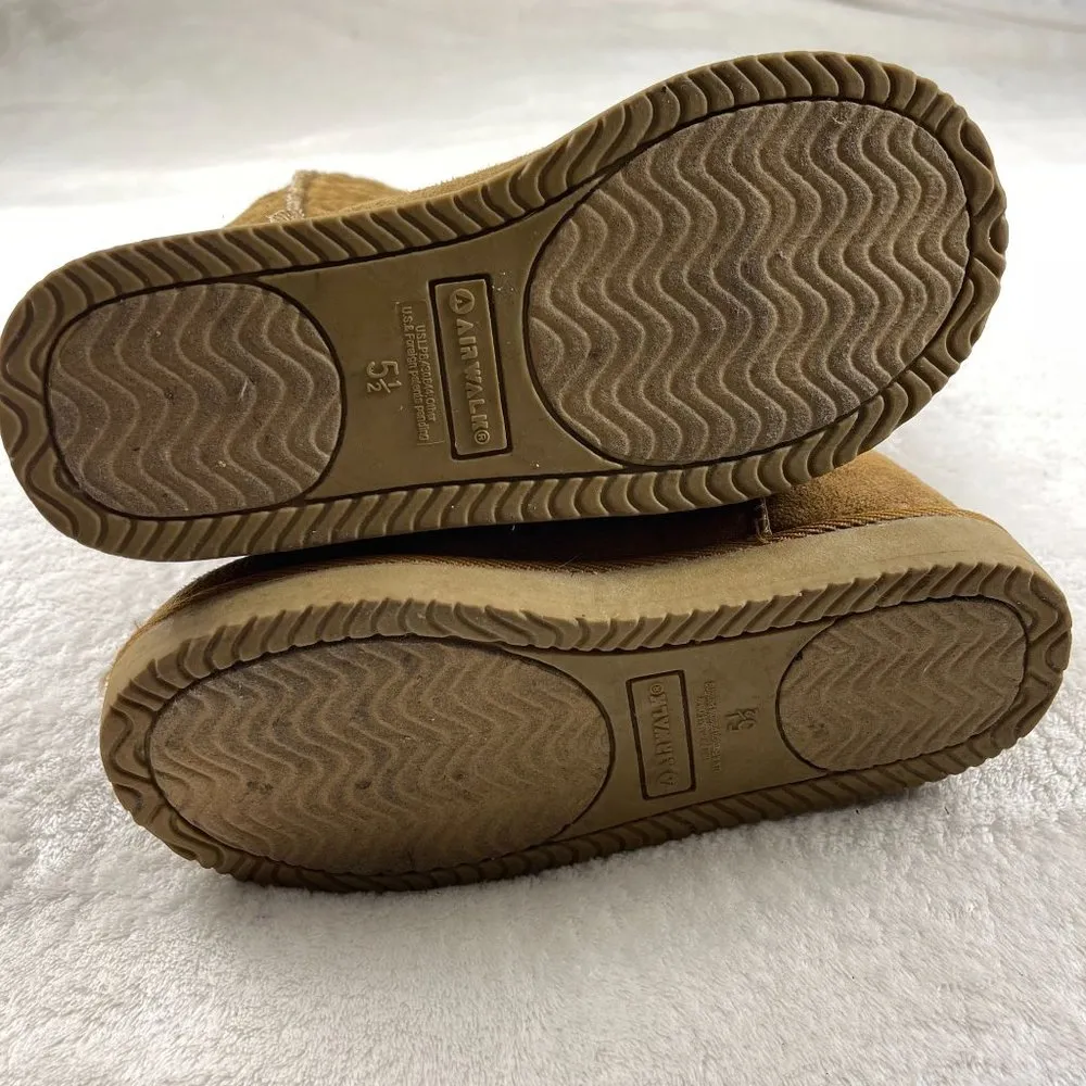 Airwalk Quilted Teagan Fur Lined Boots Womens Size 5.5 Cognac Brown Midcalf Warm - Image 8