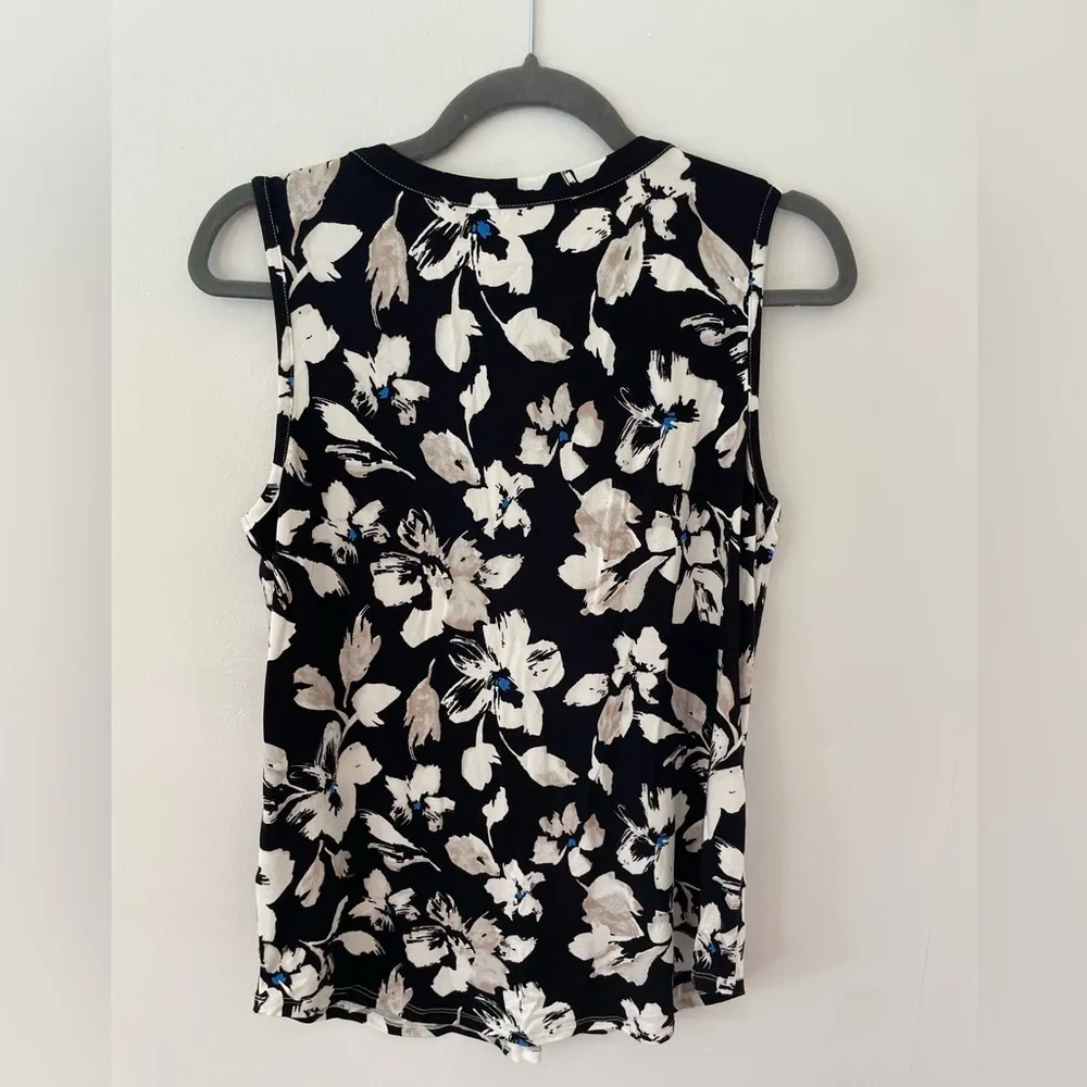 Workshop Republic Clothing Blouse Womens medium Top Tropical Floral Sleeveless - Image 7