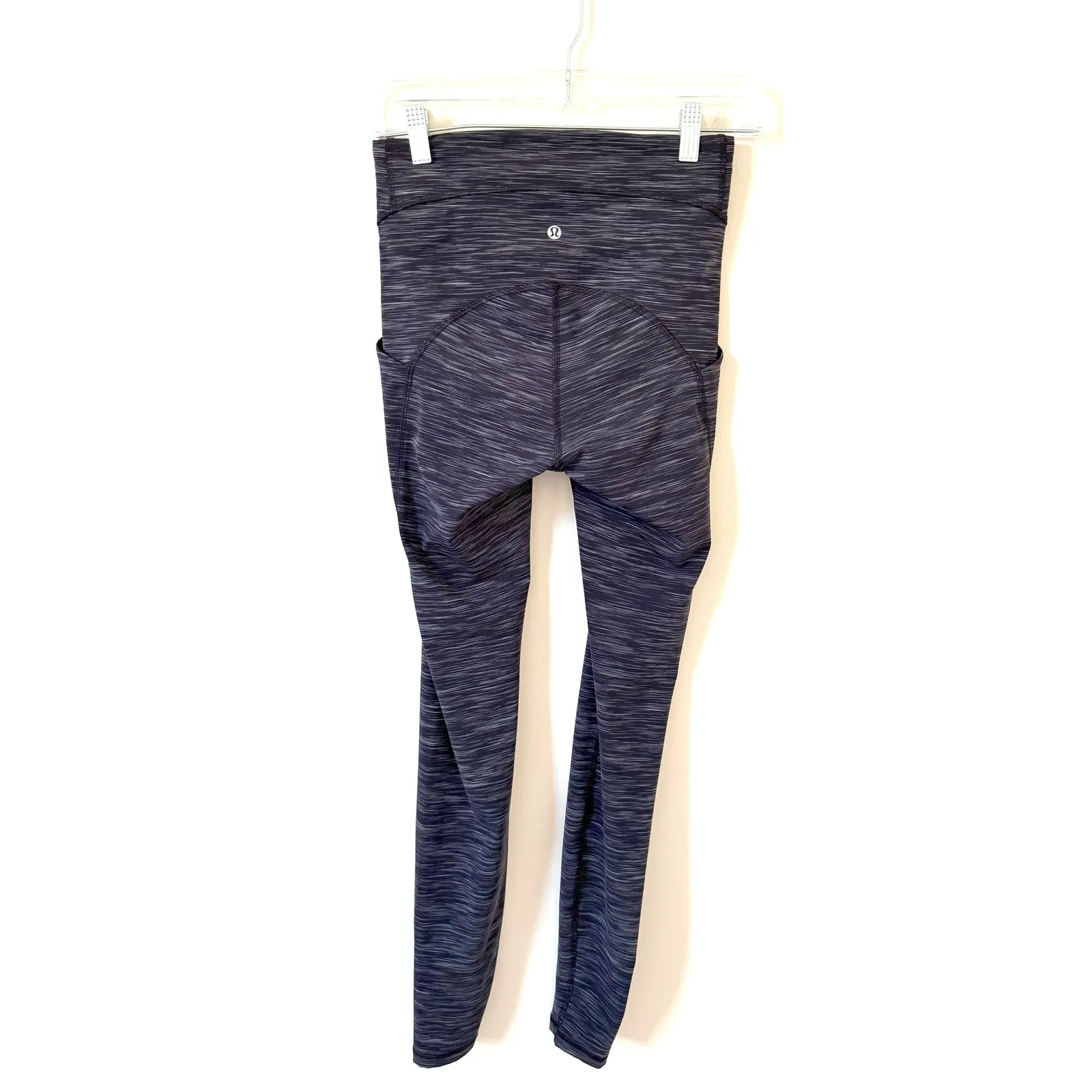 Lululemon 33" Smooth Yoga Running Workout Leggings Black Gray White Size 6 - Image 2