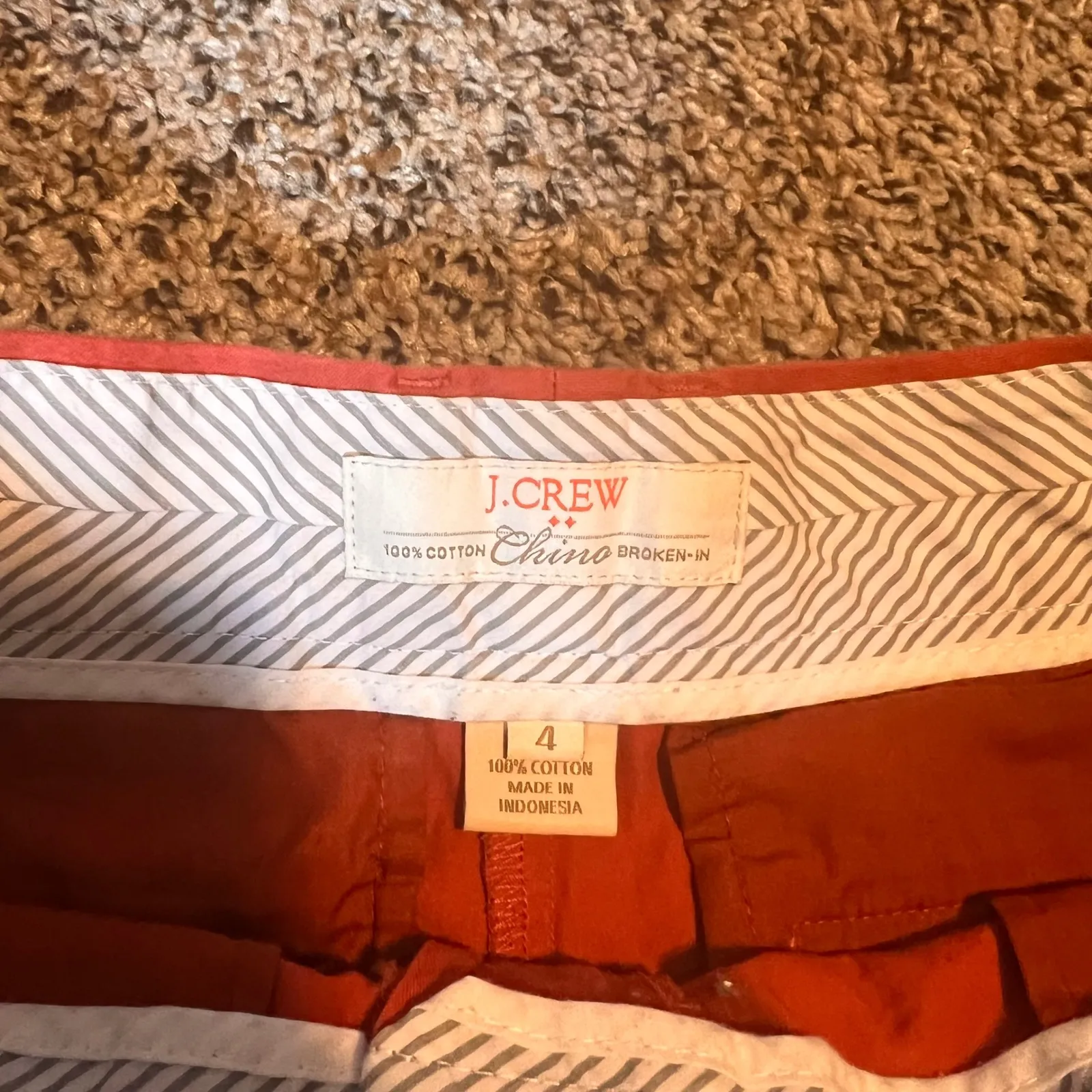 J. Crew‎ Chino Shorts Womens Size 4 Coral Red Casual Everyday - Image 2