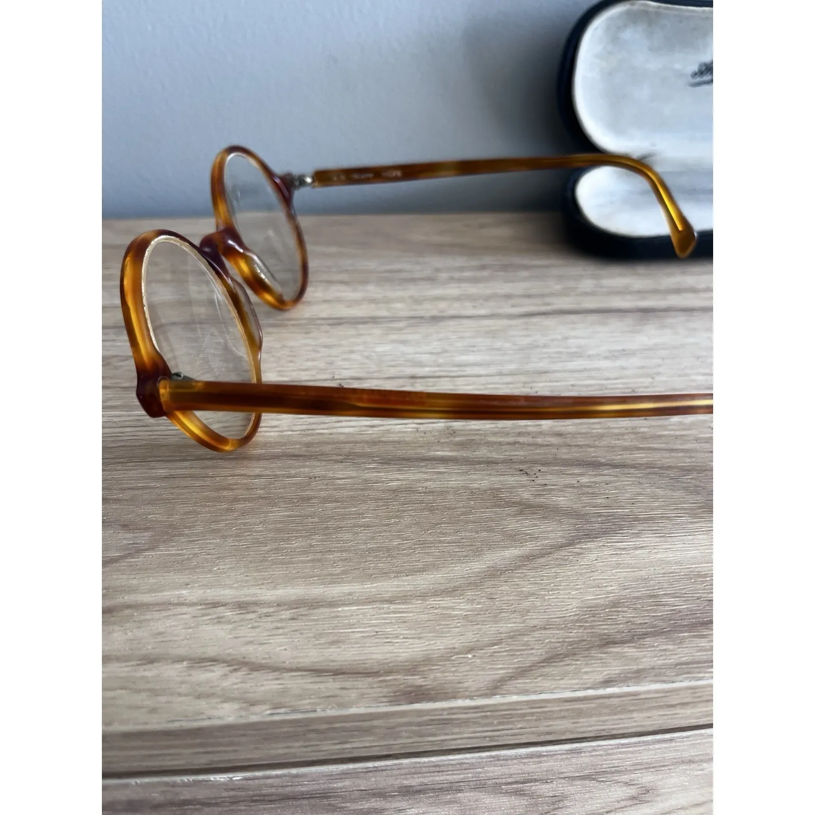 Anglo American England Optical Honey Tortoise Frames Only *need Repair Brown - Image 7
