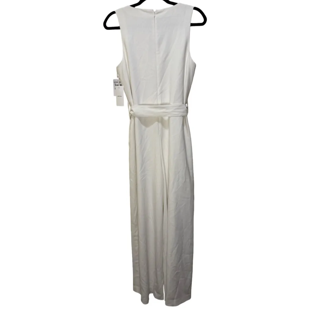 Nordstrom Tie Waist Wide Leg Sleeveless Jumpsuit - Ivory S - Image 7