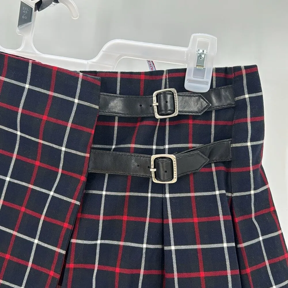 Tommy Hilfiger plaid pleated academia mini skirt 90s school girl anime size 14 - Image 3