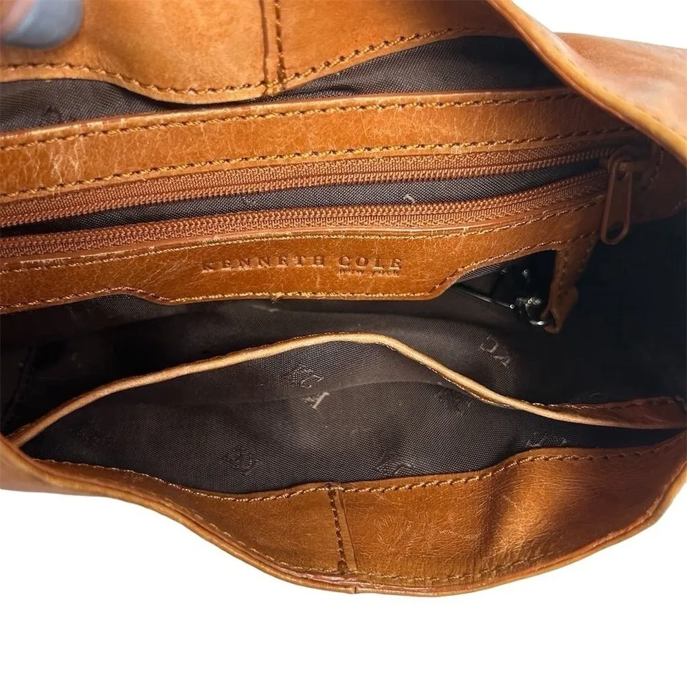 Kenneth Cole New York Women's Brown Leather Shoulder Bag Small - Image 6
